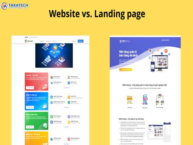 landing page khác gì với website